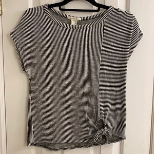 Striped shirt with side knot